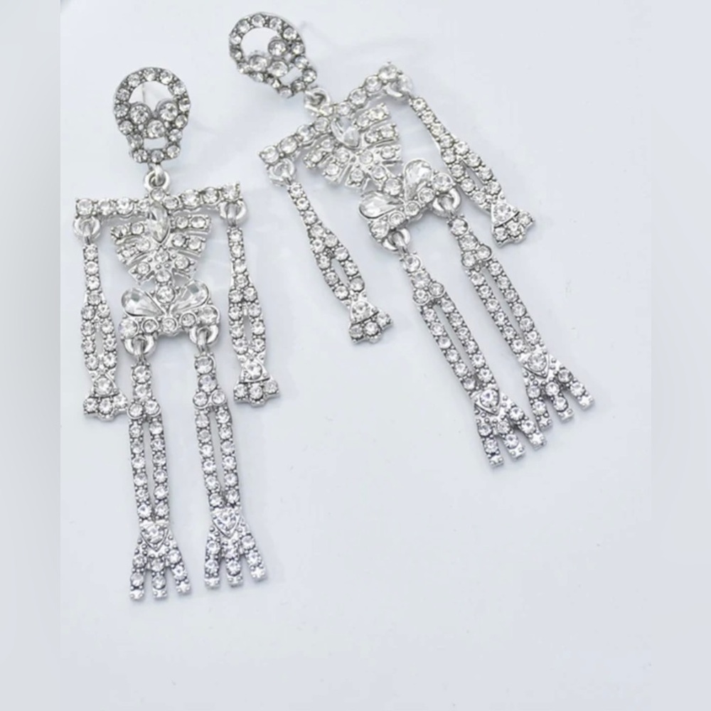 Skeleton Sparkle Dangle Earrings